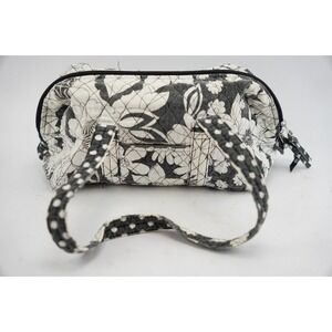 VGC Lily Waters Expressions Black White Quilted Floral Purse Tote Bag